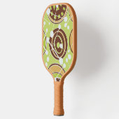 Abstracte, funky, groene, bruine, & witte geoforms pickleball paddle (Links)