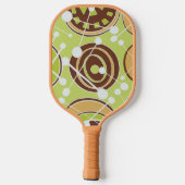 Abstracte, funky, groene, bruine, & witte geoforms pickleball paddle (Achterkant)