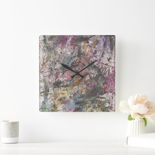 Abstracte Funky kleurrijke wandklok (Huis)