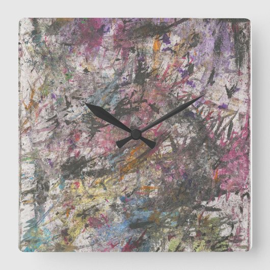 Abstracte Funky kleurrijke wandklok (Voorkant)