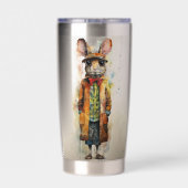 Abstracte Funky Mannelijke Muis Geïsoleerde Drinkbeker (Achterkant)