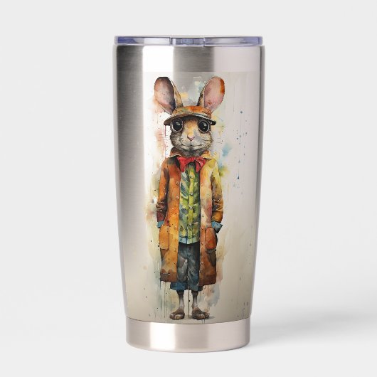 Abstracte Funky Mannelijke Muis Geïsoleerde Drinkbeker (Achterkant)