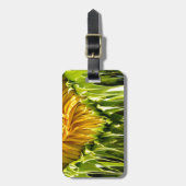 Abstracte funky retro Zonnebloem, bange geometrie Bagagelabel (Voorkant verticaal)