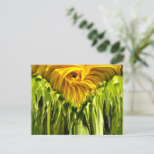 Abstracte funky retro Zonnebloem, bange geometrie Briefkaart (Staand voorkant)