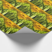 Abstracte funky retro Zonnebloem, bange geometrie Cadeaupapier (Hoek)