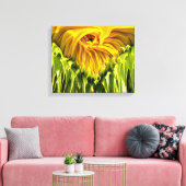 Abstracte funky retro Zonnebloem, bange geometrie Canvas Afdruk (Insitu (Woonkamer))