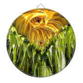 Abstracte funky retro Zonnebloem, bange geometrie Dartbord (Voorkant)