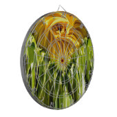 Abstracte funky retro Zonnebloem, bange geometrie Dartbord (Voorkant Links)