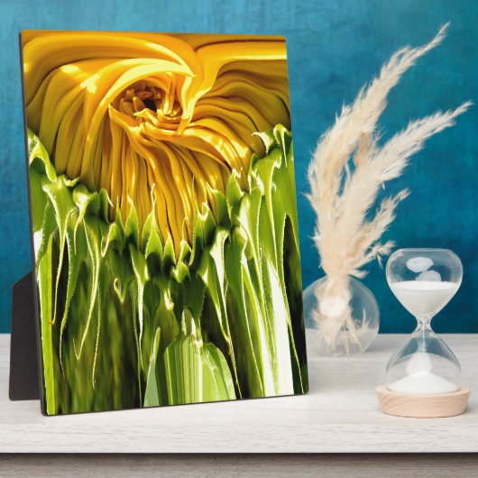 Abstracte funky retro Zonnebloem, bange geometrie Fotoplaat (Zijkant)