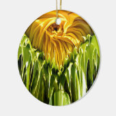 Abstracte funky retro Zonnebloem, bange geometrie Keramisch Ornament (Links)