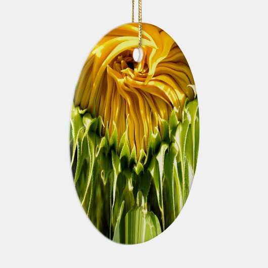 Abstracte funky retro Zonnebloem, bange geometrie Keramisch Ornament (Rechts)