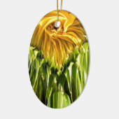 Abstracte funky retro Zonnebloem, bange geometrie Keramisch Ornament (Links)