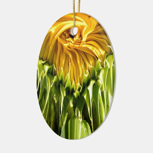 Abstracte funky retro Zonnebloem, bange geometrie Keramisch Ornament (Links)