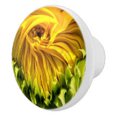 Abstracte funky retro Zonnebloem, bange geometrie Keramische Knop (Rechts)