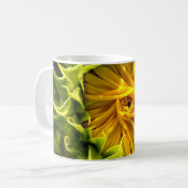 Abstracte funky retro Zonnebloem, bange geometrie Koffiemok (Voorkant links)