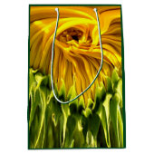 Abstracte funky retro Zonnebloem, bange geometrie Medium Cadeauzakje (Voorkant)