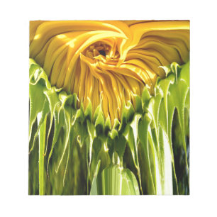 Abstracte funky retro Zonnebloem, bange geometrie Notitieblok