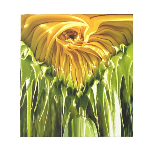 Abstracte funky retro Zonnebloem, bange geometrie Notitieblok (Voorkant)