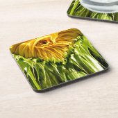 Abstracte funky retro Zonnebloem, bange geometrie Onderzetter (Linkerzijde)