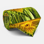 Abstracte funky retro Zonnebloem, bange geometrie Stropdas (Opgerold)