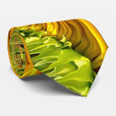 Abstracte funky retro Zonnebloem, bange geometrie Stropdas (Opgerold)