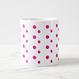 Abstracte, funky roze stippen grote koffiekop