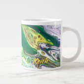 Abstracte funny Phrase Green Yellow Lavender Grote Koffiekop (Rechts)