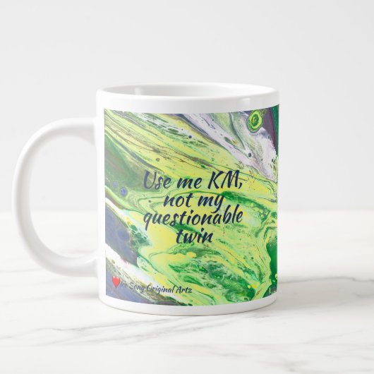 Abstracte funny Phrase Green Yellow Lavender Grote Koffiekop (Links)