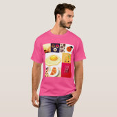 Abstracte Fusie – Ei, Ijs, Ladder & Koffie T-shirt (Voorkant volledig)