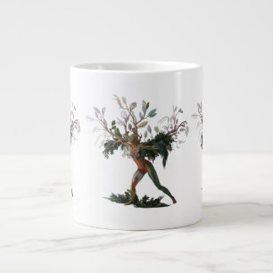 Abstracte fusie van mens en Natuur Speciale jumb Grote Koffiekop