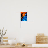 Abstracte fusie van vuur en water poster (Keuken)