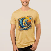 Abstracte Fusion – Mixed Media Digital Art T-shirt (Voorkant)