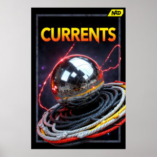 Abstracte futuristische afbeelding van een metalen poster