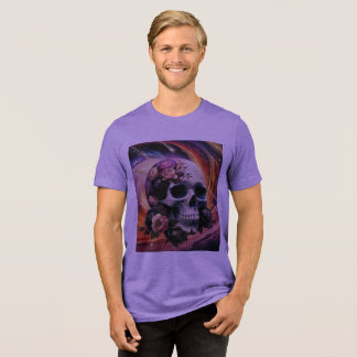 Abstracte Galactische Schedel in  stijl Tri-Blend Shirt