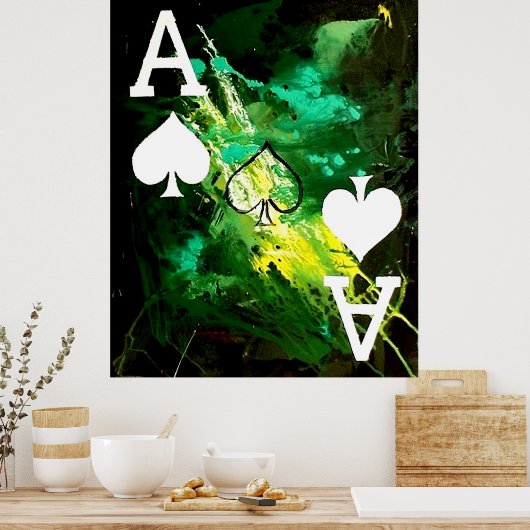 ABSTRACTE GALAXY-ACES VAN SPADE POSTER (Keuken)