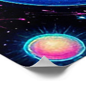 Abstracte galaxyscene met sterren, planeten poster (Hoek)