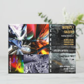 abstracte galerie-uitnodiging kaart (Staand voorkant)