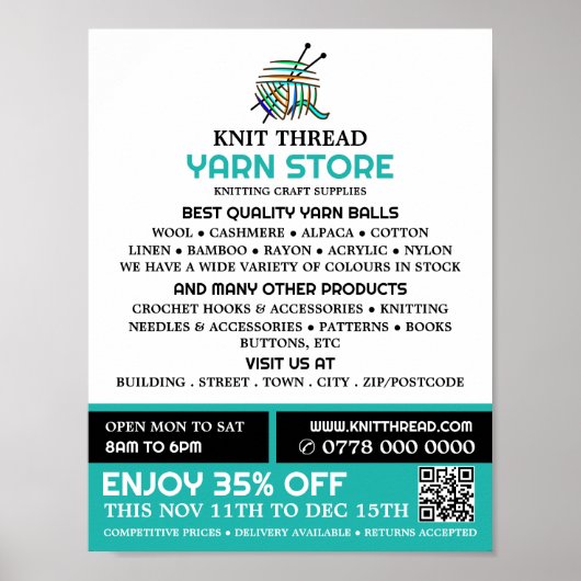 Abstracte garens, winkeltje met tinten, winkel met poster (Voorkant)