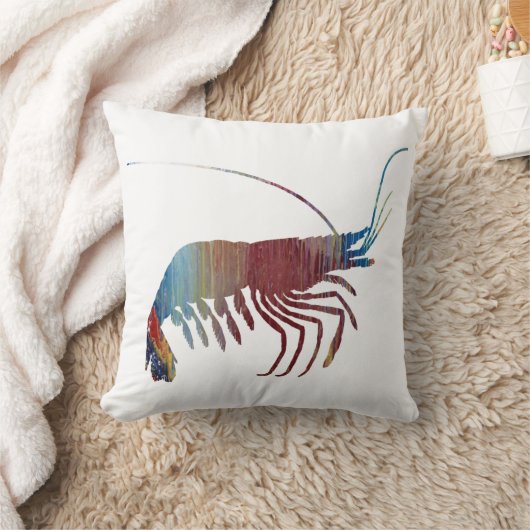 Abstracte garnalensilhouet kussen (Deken)