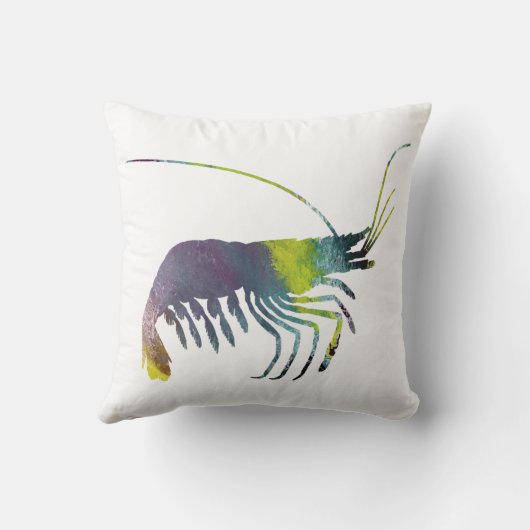 Abstracte garnalensilhouet kussen (Achterkant)