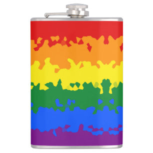 Abstracte Gay Pride Flag Heupfles