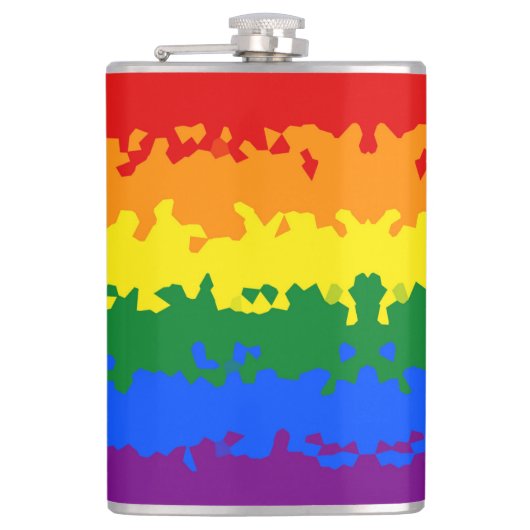 Abstracte Gay Pride Flag Heupfles (Voorkant)