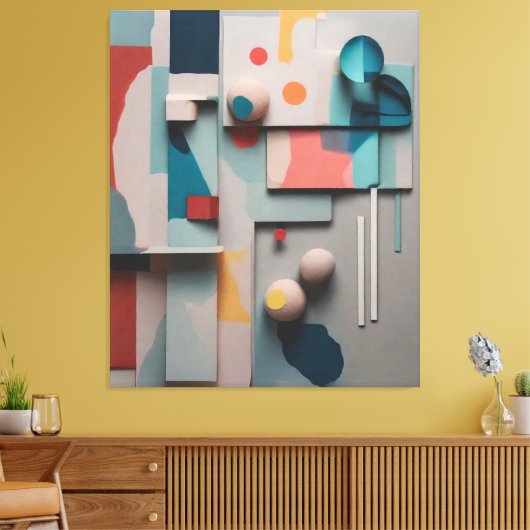 Abstracte gebieden canvas afdruk (Insitu (Woonkamer))