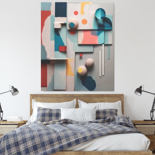 Abstracte gebieden canvas afdruk (Insitu (Slaapkamer))