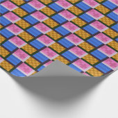 Abstracte geblokte patronen cadeaupapier (Hoek)