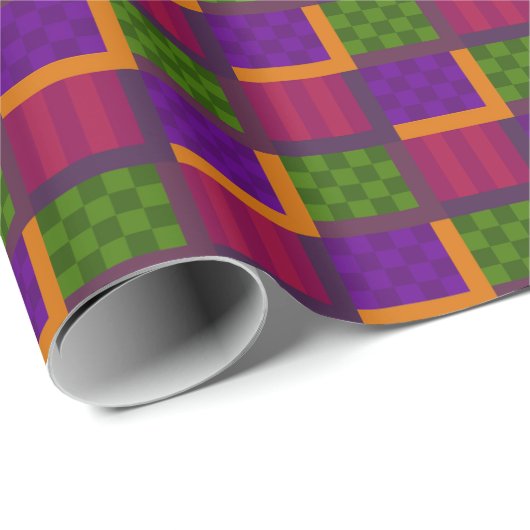 Abstracte geblokte patronen cadeaupapier (Rol Hoek)
