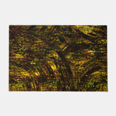 Abstracte gebogen banden in gouden groen en donker deurmat (Voorkant)