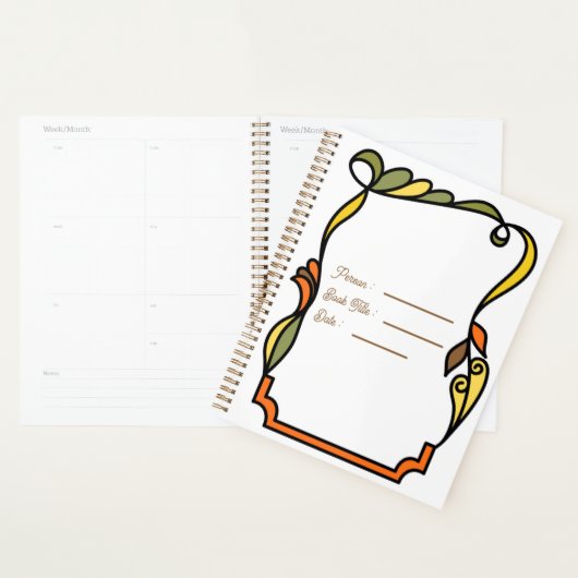 Abstracte gebogen gekleurde omtrek omslag planner (Display)