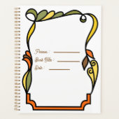 Abstracte gebogen gekleurde omtrek omslag planner (Voorkant)