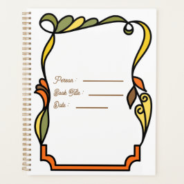 Abstracte gebogen gekleurde omtrek omslag planner